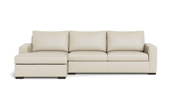 Alexa Leather Left Chaise Sectional-Leather Sofa-Tribeca Cream Leather-MAK Modern
