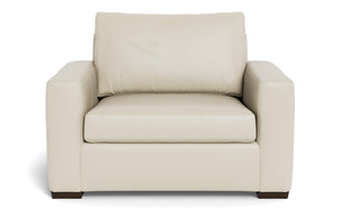 Alexa Leather Arm Chair-Leather Sofa-Tribeca Cream Leather-MAK Modern