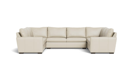 Alexa Leather U Sectional-Leather Sofa-Tribeca Cream Leather-MAK Modern