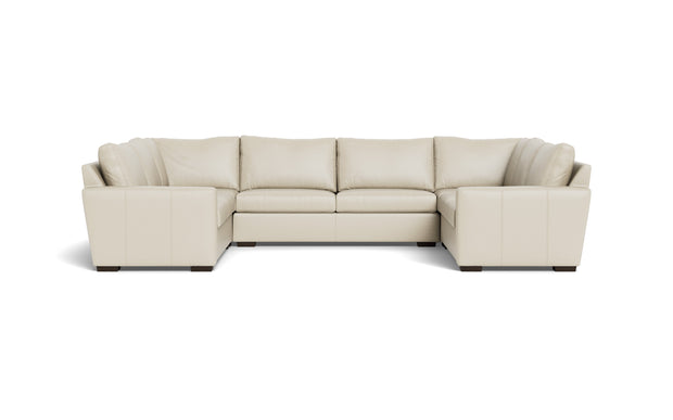 Alexa Leather U Sectional-Leather Sofa-Tribeca Cream Leather-MAK Modern