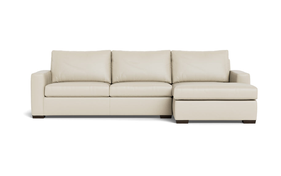 Alexa Leather Right Chaise Sectional-Leather Sofa-Tribeca Cream Leather-MAK Modern