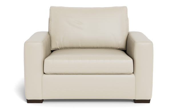 Alexa Leather Arm Chair-Leather Sofa-Tribeca Cream Leather-MAK Modern