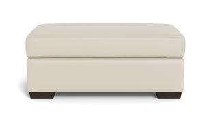 Alexa Leather Ottoman-Leather Sofa-Tribeca Cream Leather-MAK Modern