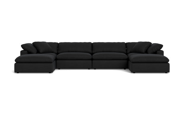 Kooper 4pc Sectional With Double Ottoman-Merit Onyx-MAK Modern