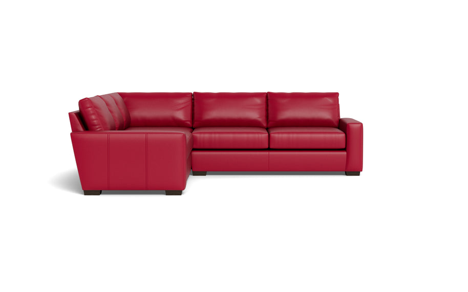 Alexa Leather Corner Sectional-Leather Sofa-Tribeca Scarlet-MAK Modern