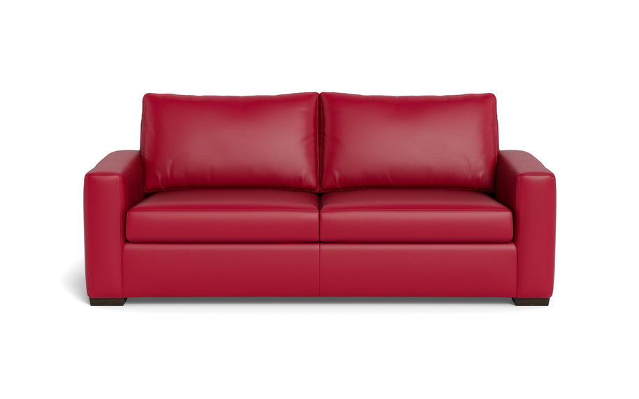 Alexa Leather Sofa-Leather Sofa-Tribeca Scarlet-MAK Modern