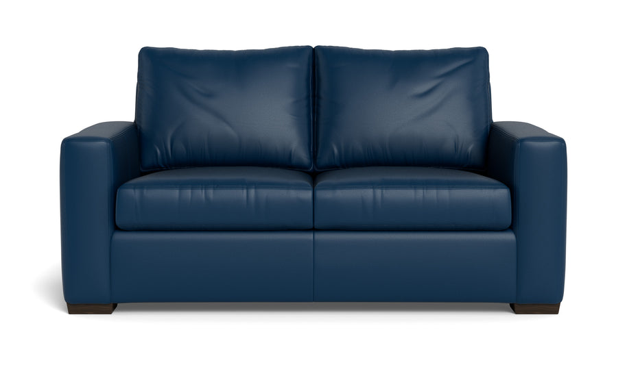 Alexa Leather Loveseat-Leather Sofa-Tribeca Cobalt-MAK Modern