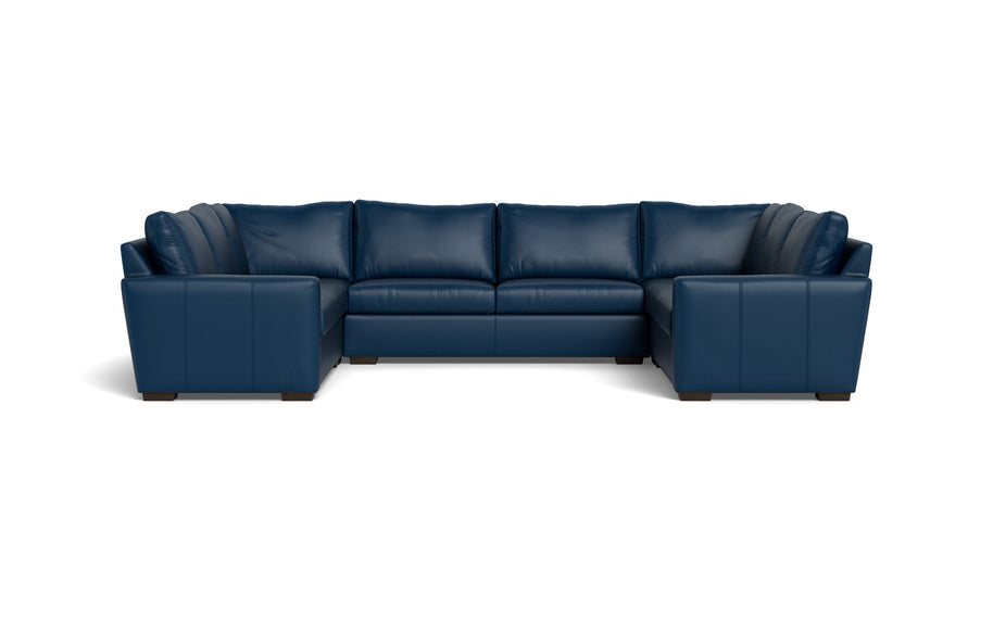 Alexa Leather U Sectional-Leather Sofa-Tribeca Cobalt-MAK Modern