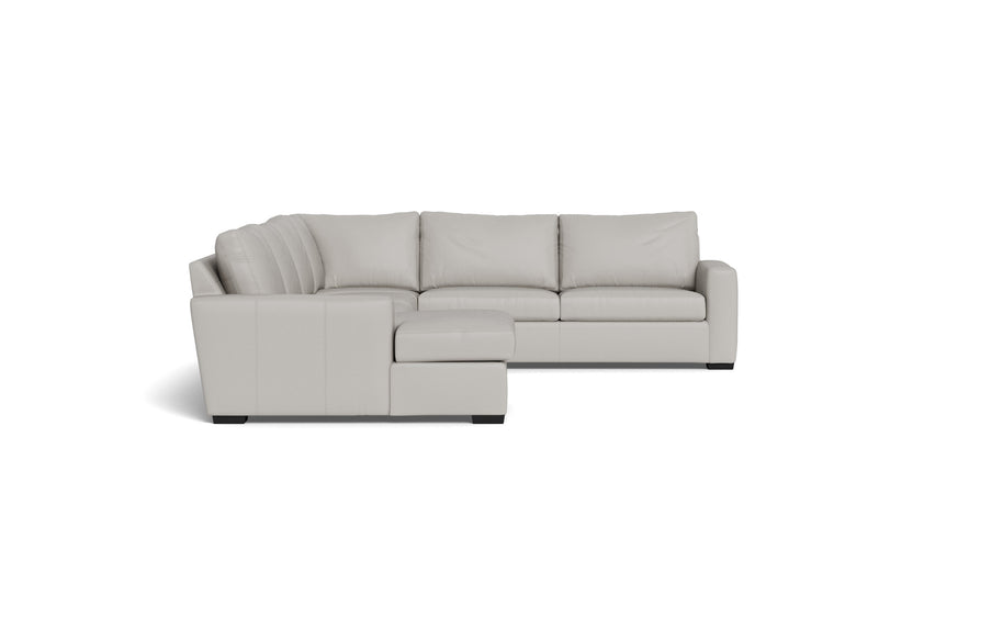 Alexa Leather Corner Sectionals With Left Chaise-Leather Sofa-Tribeca Chelsea-MAK Modern