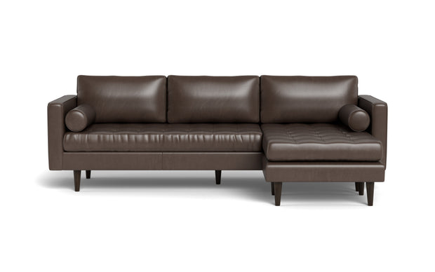 Ayden Leather Reversible Sofa Chaise-Leather Sectional-Tribeca Black Leather-MAK Modern