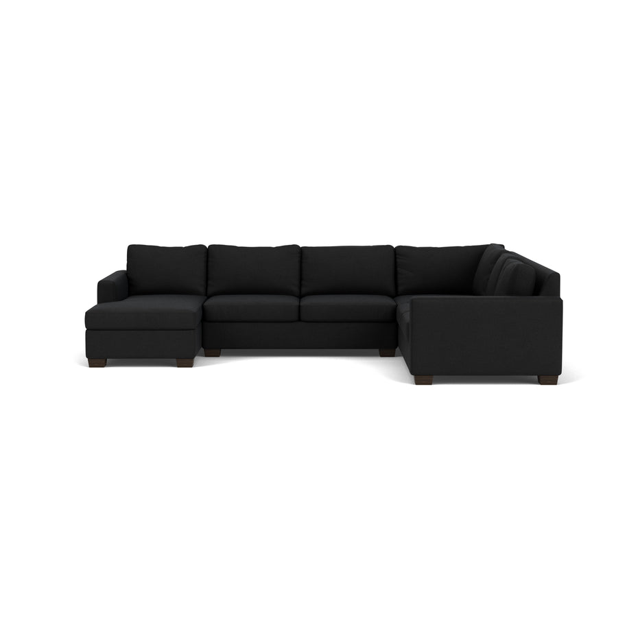 Abel Corner Sectionals w. Left Chaise-Fabric Sofa-Merit Onyx-MAK Modern