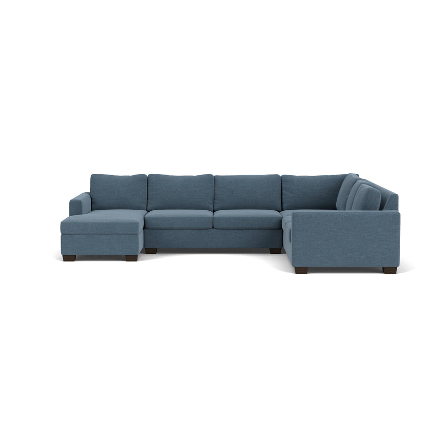 Abel Corner Sectionals w. Left Chaise-Fabric Sofa-Elliot French Blue-MAK Modern