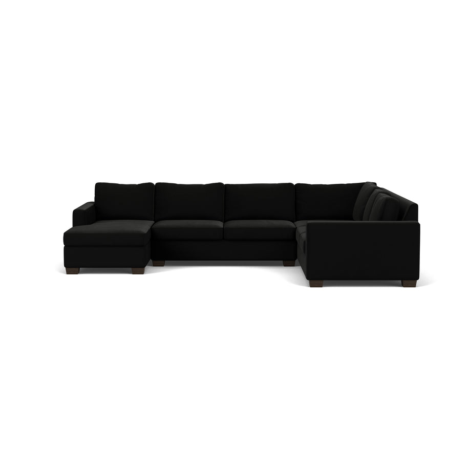 Abel Corner Sectionals w. Left Chaise-Fabric Sofa-Superb Gun Metal-MAK Modern
