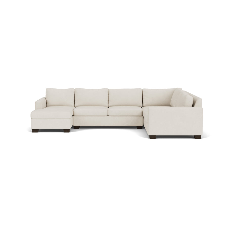 Abel Corner Sectionals w. Left Chaise-Fabric Sofa-Curious Snow-MAK Modern