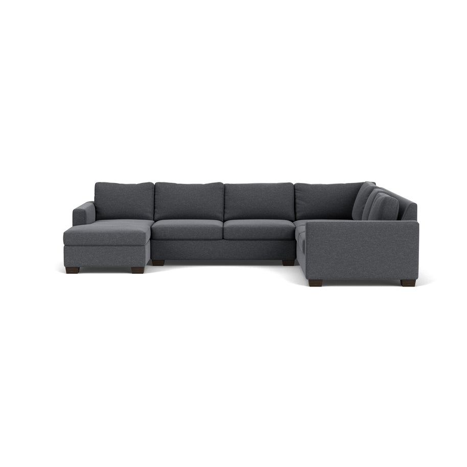Abel Corner Sectionals w. Left Chaise-Fabric Sofa-Bennett Charcoal-MAK Modern