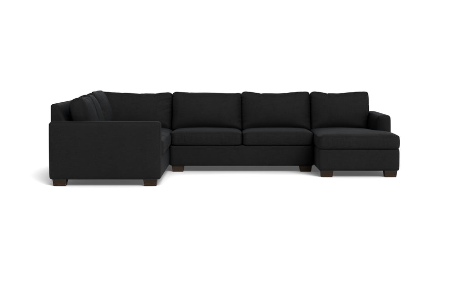 Abel Corner Sectionals w. Right Chaise-Fabric Sofa-Merit Onyx-MAK Modern