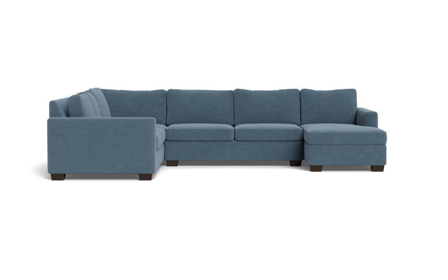 Abel Corner Sectionals w. Right Chaise-Fabric Sofa-Elliot French Blue-MAK Modern