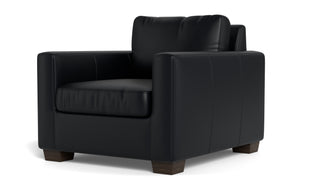 Abel Leather Arm Chair-Fabric Sofa-Tribeca Black Leather-MAK Modern