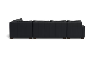 Abel Leather Corner Sectionals w. Left Chaise-Fabric Sofa-Tribeca Black Leather-MAK Modern