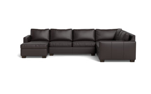 Abel Leather Corner Sectionals w. Left Chaise-Fabric Sofa-Tribeca Quarry Leather-MAK Modern