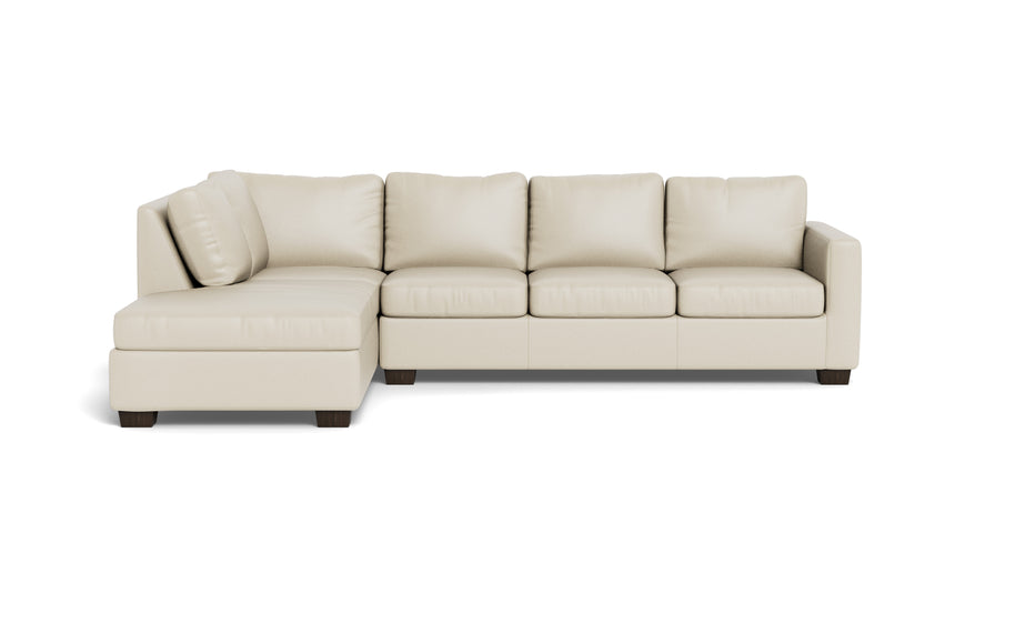 Abel Leather Left Chaise Sectional-Fabric Sofa-Tribeca Cream Leather-MAK Modern
