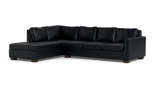 Abel Leather Left Chaise Sectional-Fabric Sofa-Tribeca Black Leather-MAK Modern