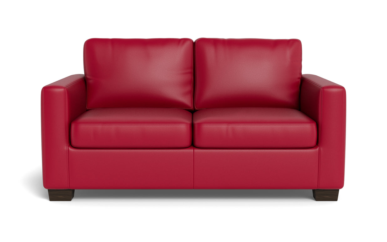 Abel Leather Loveseat-Fabric Sofa-Tribeca Scarlet-MAK Modern