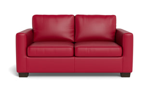 Abel Leather Loveseat-Fabric Sofa-Tribeca Scarlet-MAK Modern