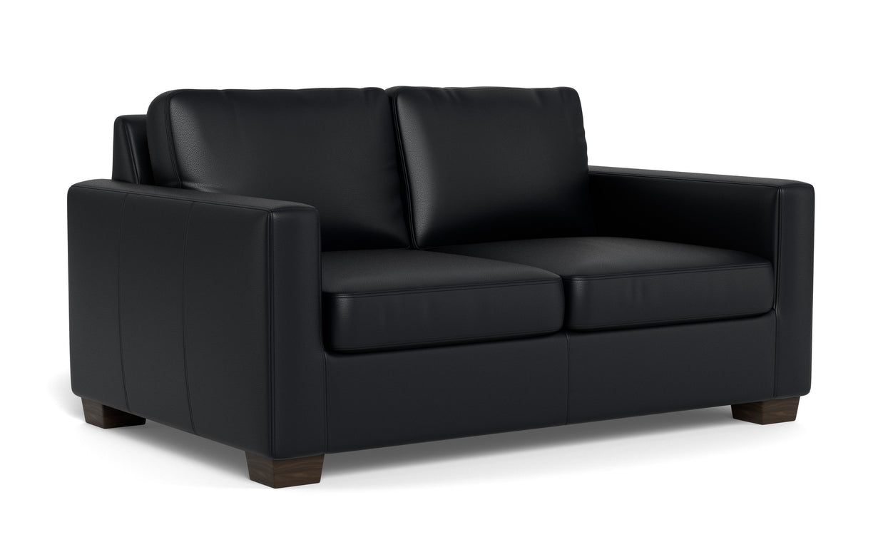 Abel Leather Loveseat-Fabric Sofa-Tribeca Black Leather-MAK Modern
