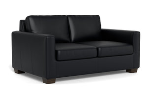 Abel Leather Loveseat-Fabric Sofa-Tribeca Black Leather-MAK Modern