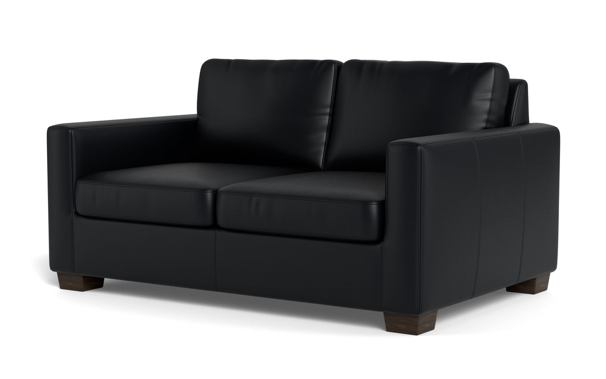 Abel Leather Loveseat-Fabric Sofa-Tribeca Black Leather-MAK Modern