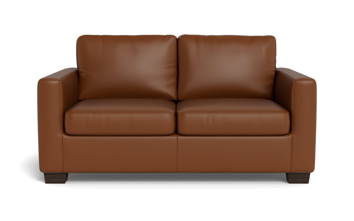 Abel Leather Loveseat-Fabric Sofa-Tribeca Chestnut Leather-MAK Modern