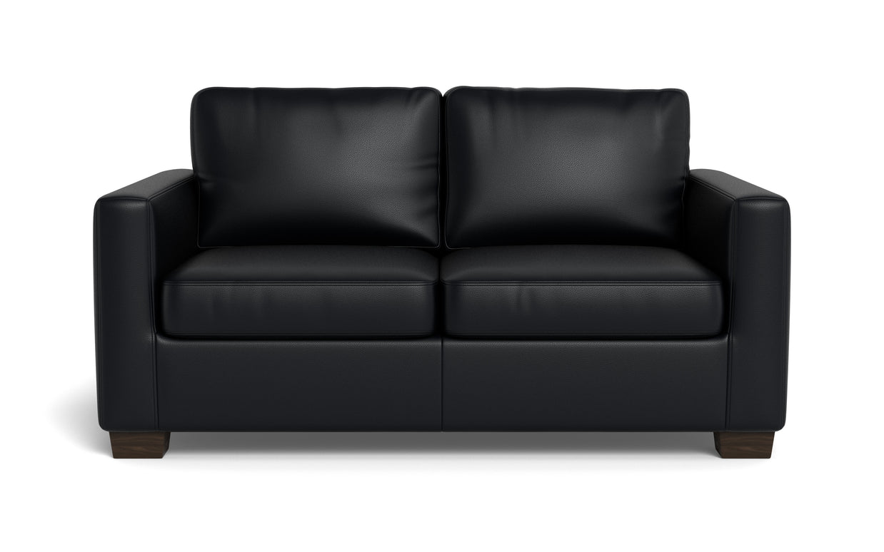Abel Leather Loveseat-Fabric Sofa-Tribeca Black Leather-MAK Modern