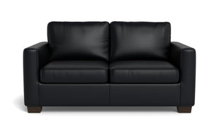 Abel Leather Loveseat-Fabric Sofa-Tribeca Black Leather-MAK Modern