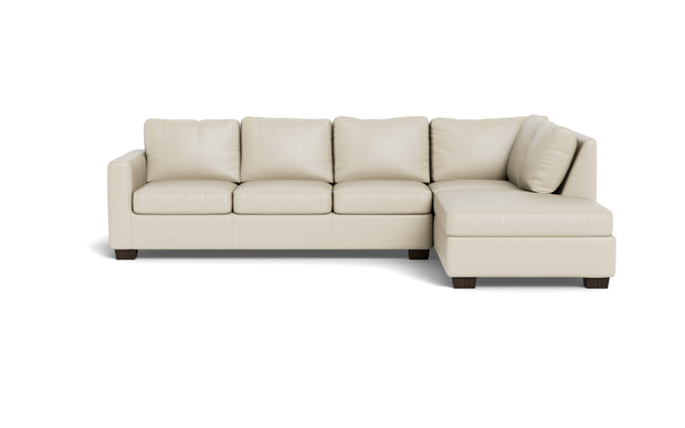 Abel Leather Right Chaise Sectional-Fabric Sofa-Tribeca Cream Leather-MAK Modern