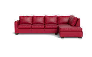 Abel Leather Right Chaise Sectional-Fabric Sofa-Tribeca Scarlet-MAK Modern