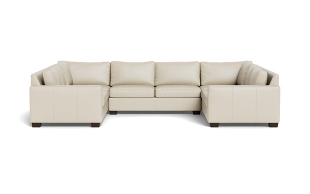 Abel Leather U Sectional-Fabric Sofa-Tribeca Cream Leather-MAK Modern