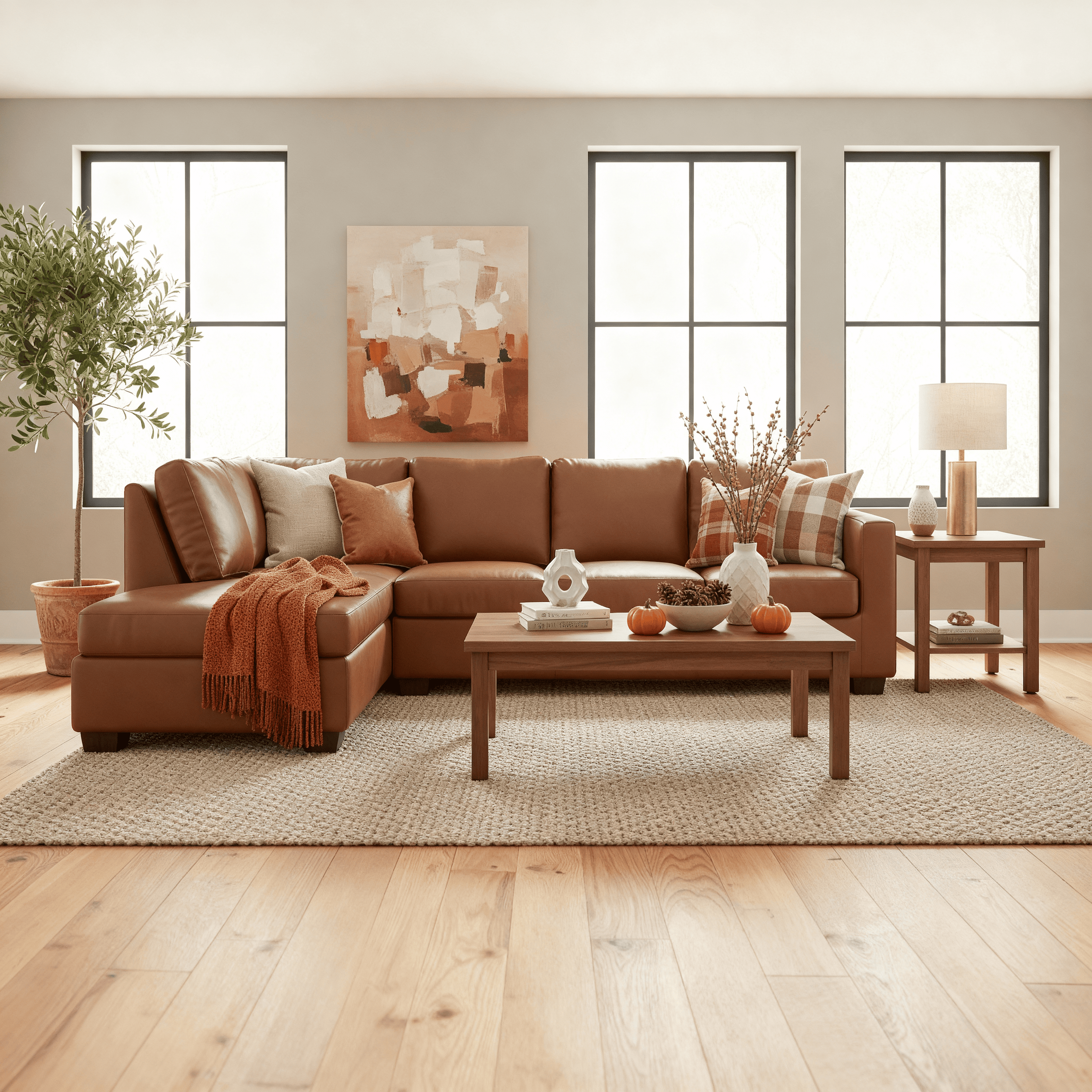 Jett Leather Left Chaise Sectional