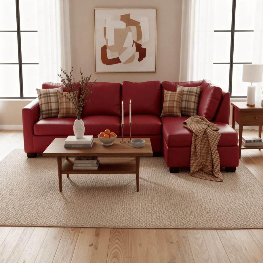 Jett Leather Right Chaise Sectional