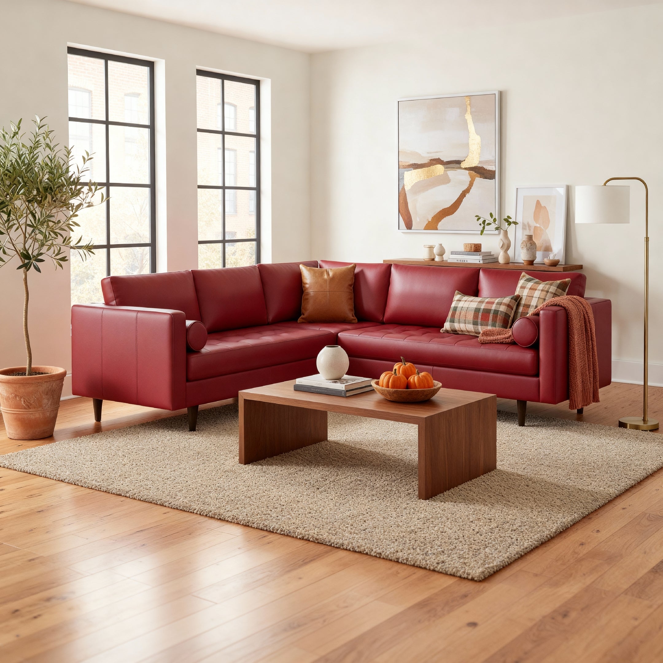 Ayden Leather Corner Sectional