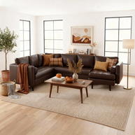 Ayden Leather Corner Sectional With Right Chaise