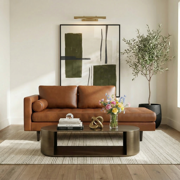 Ayden Leather Left Arm Facing Stand Alone Chaise
