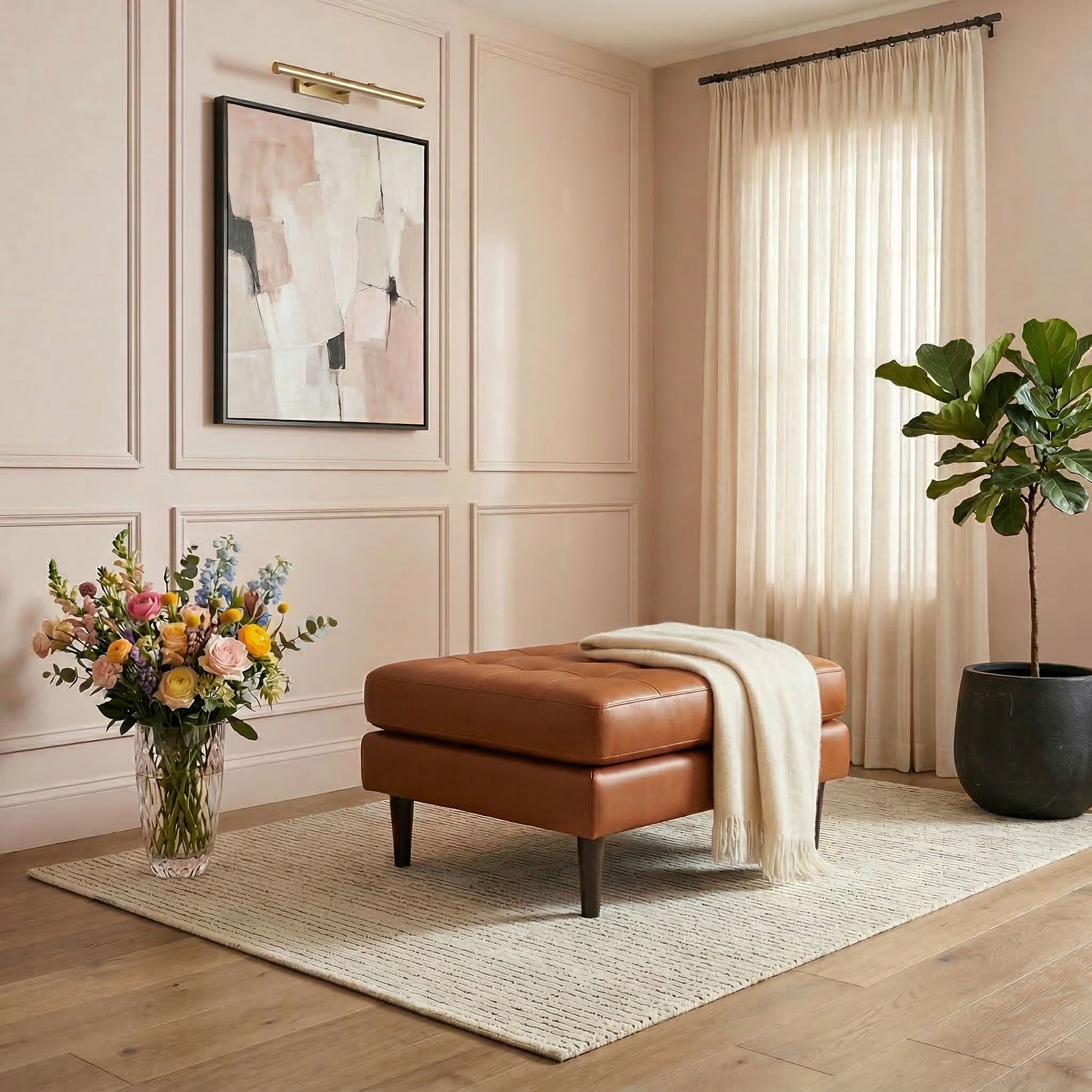 Ayden Leather Ottoman