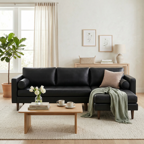 Ayden Leather Reversible Sofa Chaise