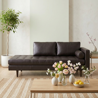 Ayden Leather Right Arm Facing Stand Alone Chaise