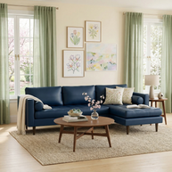 Ayden Leather Right Chaise Sectional