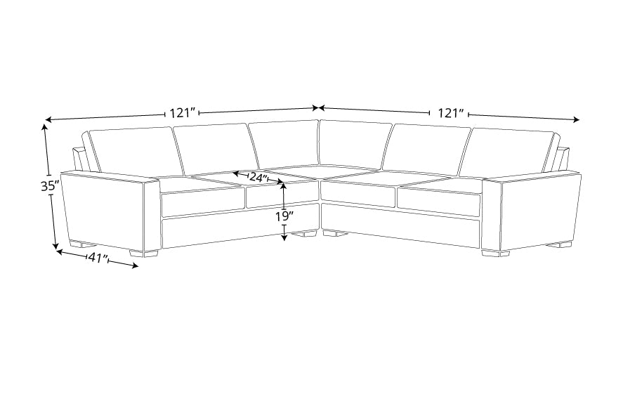 Bentley Leather Corner Sectional