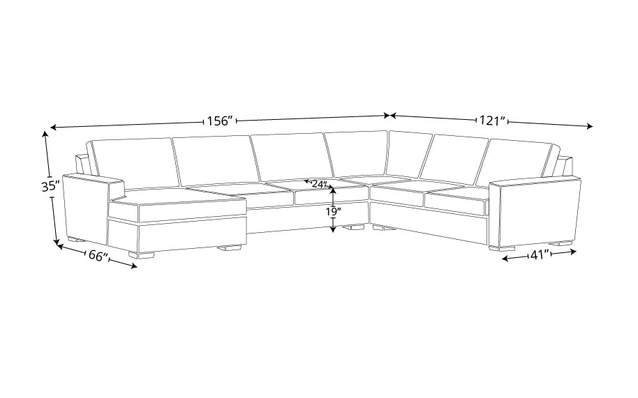 Bentley Leather Corner Sectional With Left Chaise