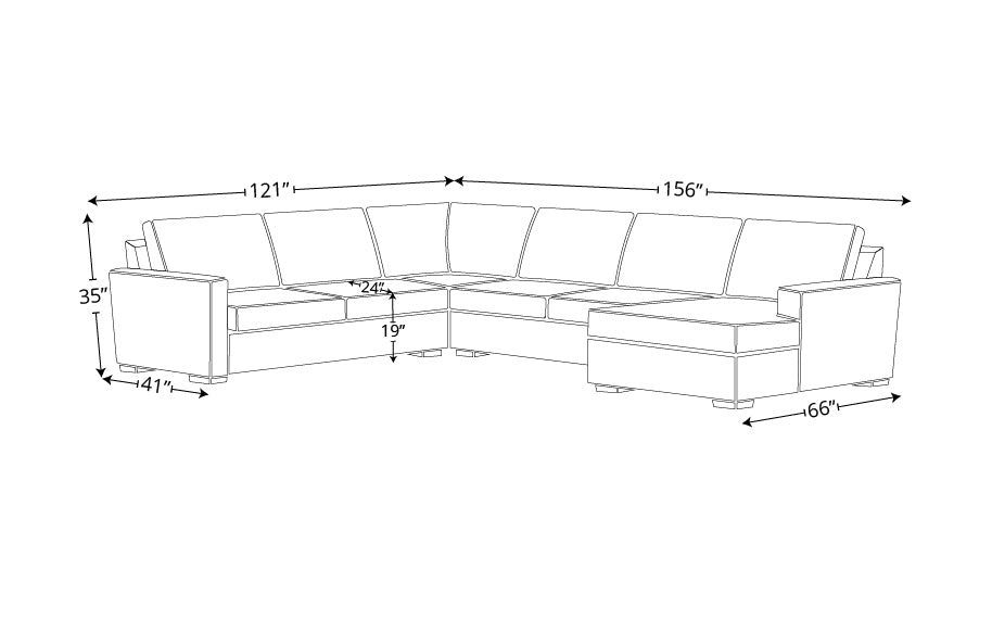 Bentley Leather Corner Sectional With Right Chaise