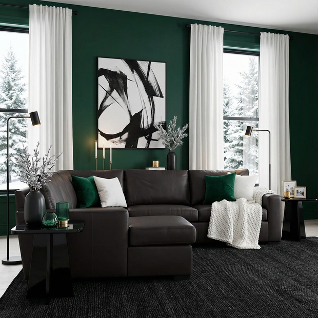 Bentley Leather Corner Sectional With Left Chaise